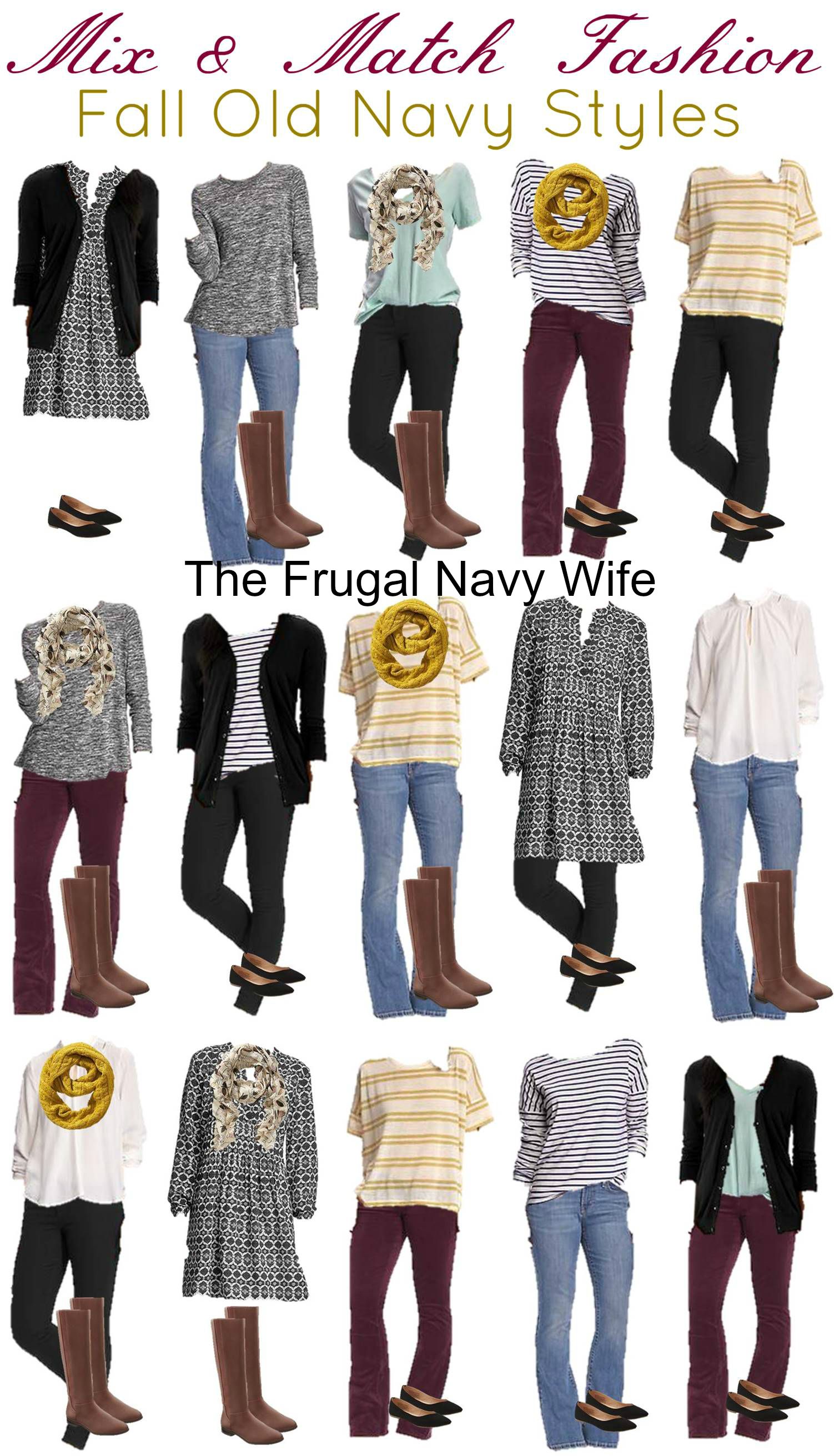 Old Navy Mix and Match Fall Outfits - The Frugal Navy Wife