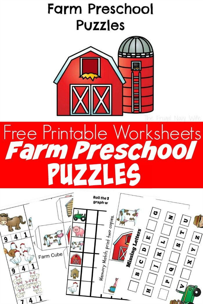 Farm Animal Puzzles Free Preschool Worksheets Printable