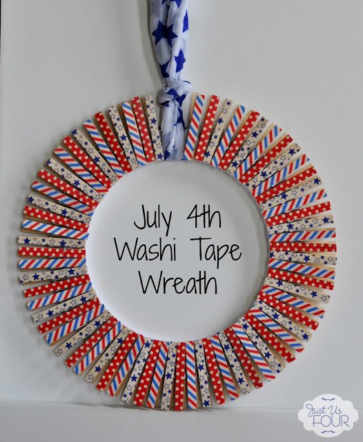 Washi Tape Wreath for July 4th