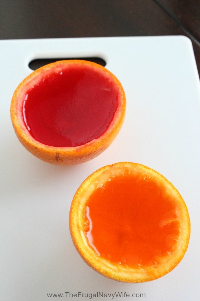 Gelatin Orange Slices Filled Oranges