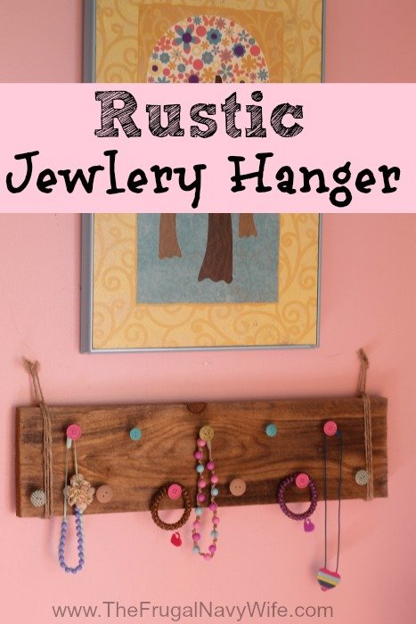 Rustic Jewelry Hanger Pink