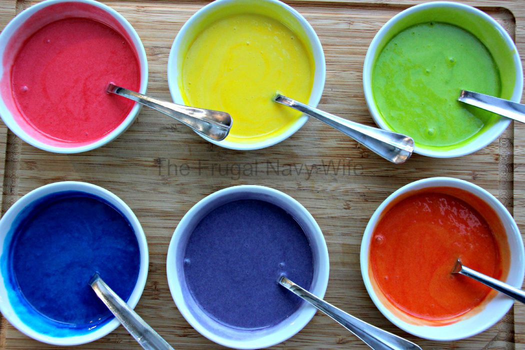 Rainbow Cake in a Jar Colors