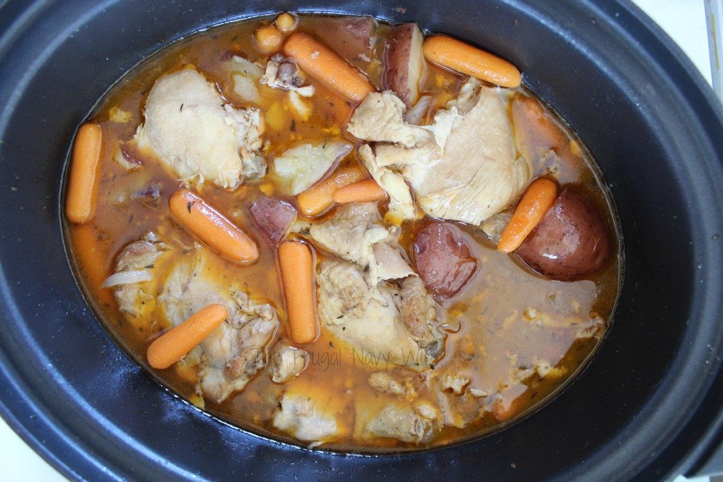 Crock Pot Chicken Thighs with Potatoes & Carrots Broth