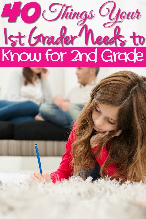 40 Things Your 1st Grader Needs to Know for 2nd Grade