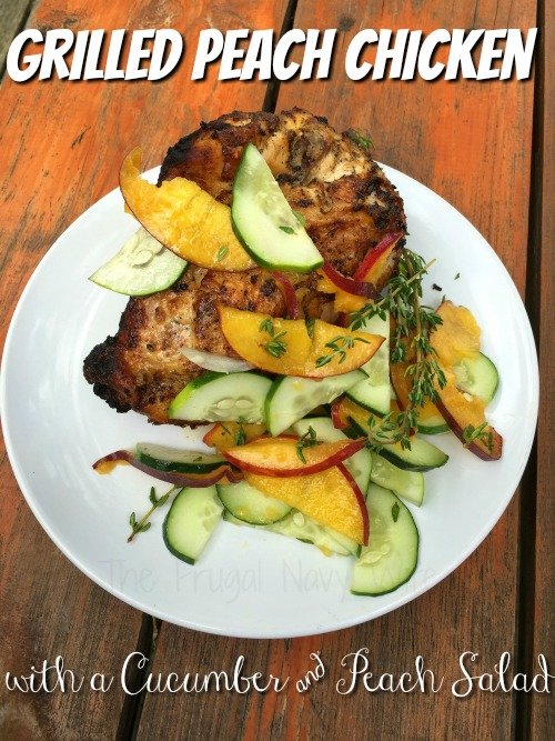 Looking for a great new grilling recipe? This grilled peach chicken is one of the best! Don't skip the cucumber and peach salad with it, it's amazing! 