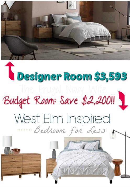 I am loving this West Elm Bedroom! What I am not loving is the $3,500 price tag! So I used Amazon and Target to get this room for over $2,000 less!