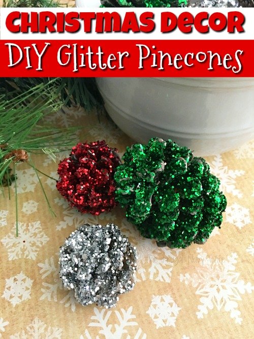 One of my favorite memories of winter and Christmas are making pine cone crafts and making pine cone Christmas decorations, like these DIY glitter pinecones