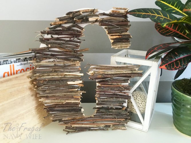 Looking for an easy DIY decor idea? This easy twig letter decor is perfect for not only home your decor but also for a rustic wedding too.