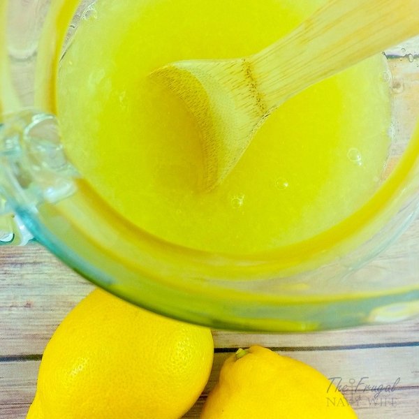 This copycat Chick Fil A Lemonade is just the newest recipe on our list. See how we make this refreshing drink in just mere minutes. #copycaterecipe #chickfilarecipe #lemonade #drinks #frugalnavywife | Chick Fil A Recipes | Copycat Recipes | Lemonade Recipes | Drink Recipes | Easy Beverage Recipes
