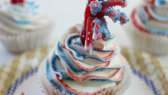 My kids love these firecracker cupcakes. I love that my friends and family think I'm some cupcake master when I make these! Really they are super simple!