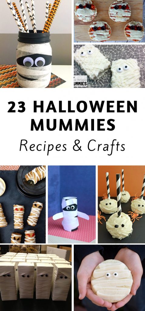 Create some unique mummy recipes and crafts and have the whole family get involved. Spooky mummies are a thing of the past with these recipes and crafts. #halloween #mummies #frugalnavywife #crafts #recipes | Halloween Treats | Halloween Mummies | Mummy Crafts | Mummy Recipes