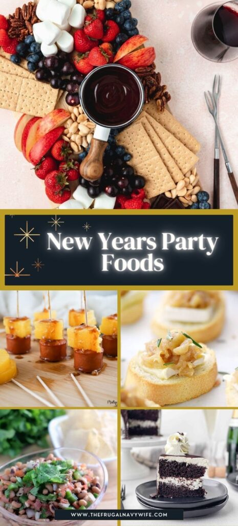 Make this New Year one to remember with a delicious New Year's Party Foods selection that will please everyone at your celebration. #newyearseve #appetizers #party #frugalnavywife #easyrecipes #fingerfoods #desserts #celebration | New Years Party | Celebration | Finger Foods | Appetizers | Desserts | Holiday |