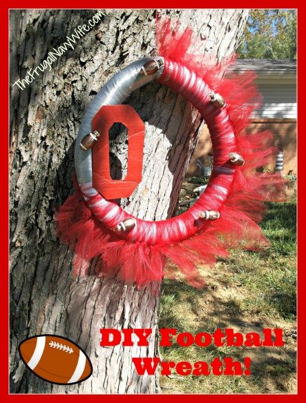 DIY Ohio State (or Any Team) Football Wreath