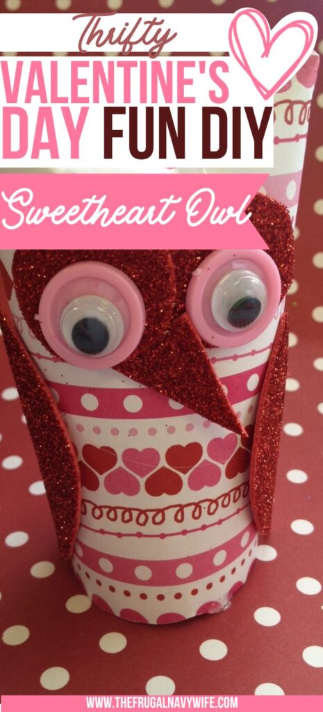 The DIY Sweetheart Owl is an adorable and whimsical craft project that combines the charm of owls with the sweetness of heart-shaped accents. #diy #sweetheartowl #craft #kids #frugalnavywife #homedecor #easydiy #frugaldiy | DIY Sweetheart Owl | Arts and Crafts | Kids | Frugal DIY | Valentine's Day | Holiday Craft |