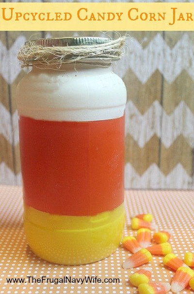 DIY Candy Corn Jar Decor