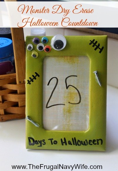 Monster Dry Erase Halloween Countdown