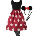 Here is an easy DIY Minnie Mouse Halloween costume for adults made from everyday clothes. You have a Halloween Costume already in your closet! #minniemouse #halloweencostume #adultcostume #frugalnavywife | Halloween Costumes for Adults | Disney Adult Costumes |Frugal Adult Halloween Costumes |