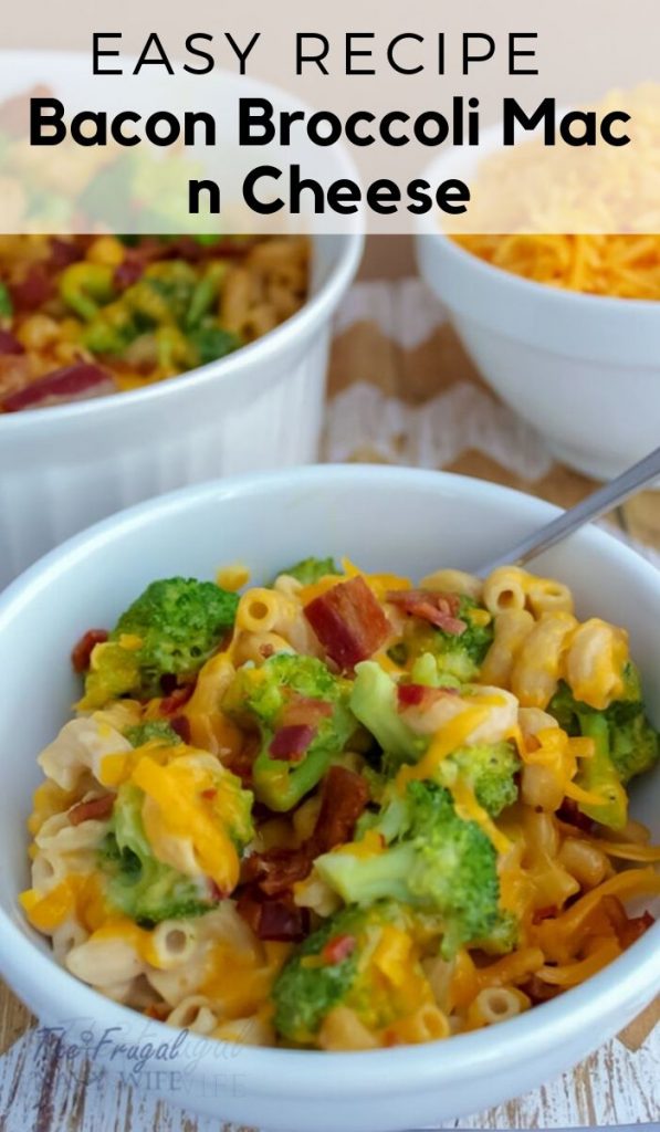 This recipe started out simple. It has developed into this homemade Southern Baked Bacon Broccoli Mac and Cheese recipe my family loves! #bacon #recipe #frugalnavywife #weeknightmeal #macncheese | Mac N Cheese Recipes | Bacon Recipes | Side Dish Recipes | Southern Recipes | Kid Favorite Meals