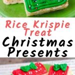These Rice Krispie Treats Christmas Presents a hit at the Christmas parties and the kids love them! You can get really fancy and add all sorts of decor. #christmaspresents #ricekrispie #desserts #snacks #christmassnacks #frugalnavywife | Christmas Snacks | Easy Classroom Snacks for Christmas | Dessert Recipe | Snacks Recipe | Rice Krispie Treats |