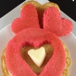 Make these red pancake hearts for Valentine's Day! They even have a special ingredient to put it over the top, come find out what it is! #frugalnavywife #pancakes #breakfast #easyrecipe #heartpancakes #yummy | Easy Breakfast Recipe | Heart Pancake Recipes | Pancake Recipes | Heart Shaped Food | Red Foods | Valentine's Day Breakfast Ideas