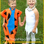 Looking for easy DIY Flintstones Costumes? I have the cutest kids Fred and Wilma costume!! It's so easy to make and you kids will love it as much as you do! #frugalnavywife #flintstones #fredflintstone #wilmaflinstone #halloween #kidscostumes #diycostumes | Halloween Costume Ideas | DIY Halloween Costumes | Kids Halloween Costumes | Flinstones Costumes | DIY Flintstone Costumes for Kids