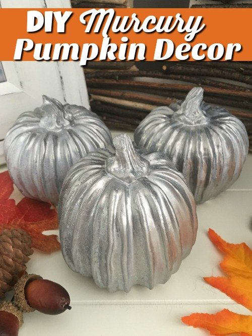 DIY Murcury Pumpkin Decor with Looking Glass Spray Paint