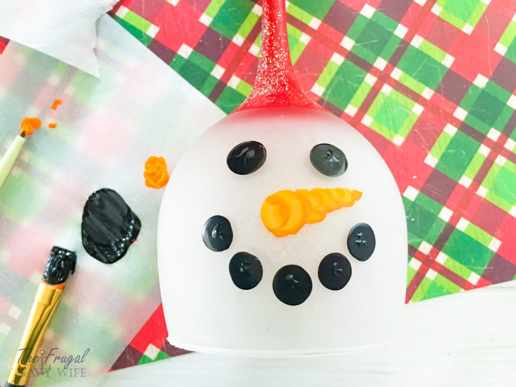 Easy DIY Snowman Wine Glass Candle Holder Nose