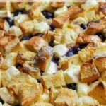 Looking for a tasty and easy recipe? Try this blueberry overnight french toast casserole. Make it ahead of time let it sit in the fridge then bake and done! #overnightrecipe #casserole #frenchtoast #breakfastrecipe #easyrecipe #frugalnavywife | Overnight Recipe | Casseroles | Breakfast Recipe | Easy Breakfast Ideas | Overnight Breakfast Recipe | Blueberry Recipe