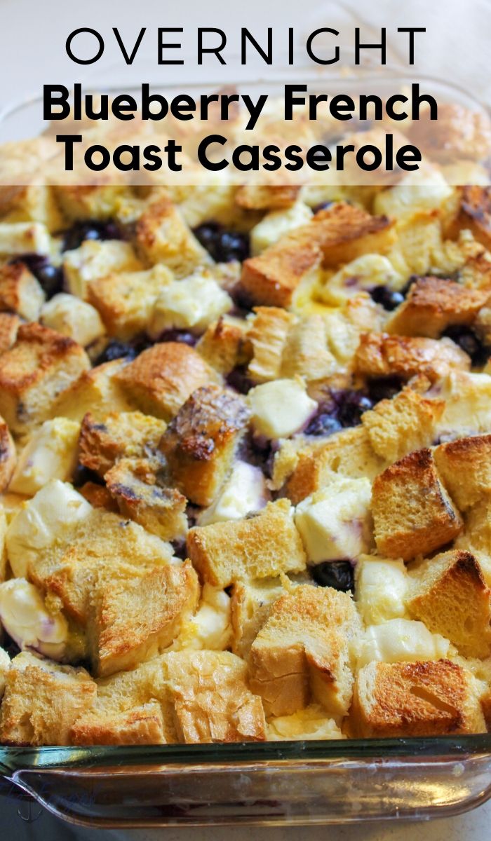 Looking for a tasty and easy recipe? Try this blueberry overnight french toast casserole. Make it ahead of time let it sit in the fridge then bake and done! #overnightrecipe #casserole #frenchtoast #breakfastrecipe #easyrecipe #frugalnavywife | Overnight Recipe | Casseroles | Breakfast Recipe | Easy Breakfast Ideas | Overnight Breakfast Recipe | Blueberry Recipe