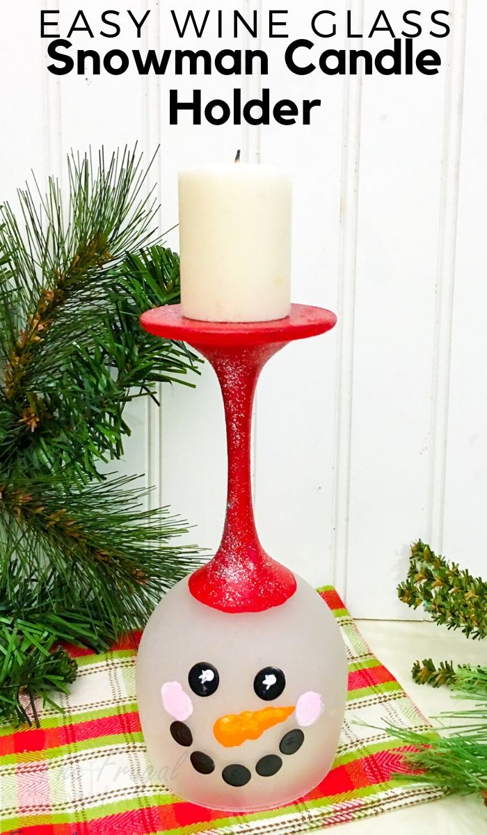 Easy Diy Snowman Wine Glass Candle