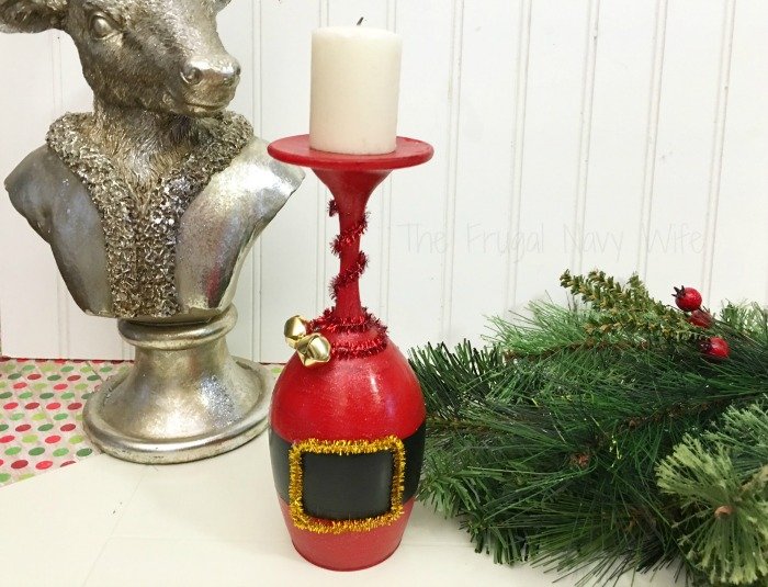 DIY Santa Wine Glasses Votive Holders