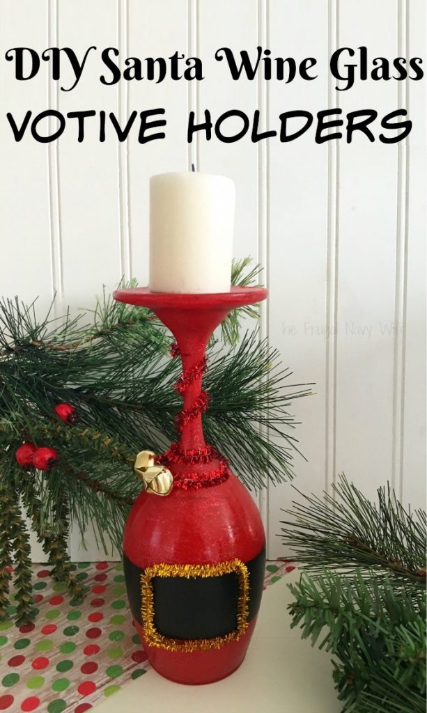If you are looking for beautiful hand painted wine glasses then this is one you don't want to pass up these DIY Santa wine glasses votive holders!