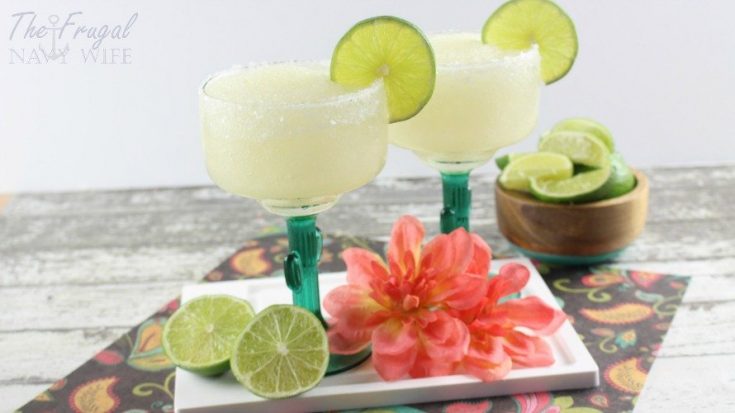 If you are on the hunt for the best margarita recipe then look no further! This slushie margarita recipe is perfect for summer! #frugalnavywife #margarita #slushies #easyrecipe #drinks #adultbeverages | Easy Drinks | Easy Margaritas | Margarita Recipe | Margarita Slushies | Easy Adult Beverages | Margaritas