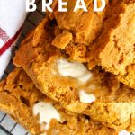 One of the best features of beer bread is that it requires no kneading or long rising times. Pair them together to get this easy pumpkin beer bread recipe. #beerbread #pumpkinbread #pumpkinrecipes #frugalnavywife #bread #recipe #pumpkin | Beer Bread Recipes | Pumpkin Recipes | Pumpkin Bread Recipes | Fall Recipes | Bread Recipes | Easy Recipes |