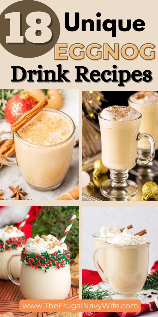 These creative Eggnog Drink Recipes are easy to follow and will bring warmth and merriment to your holiday celebrations. #eggnog #holiday #frugalnavywife #christmas #drinkrecipes | Christmas | Eggnog Drink Recipes | Holiday | Winter |