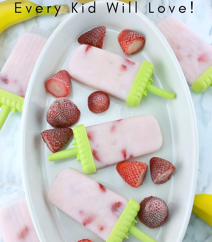 Strawberry Banana & Grape Popsicles