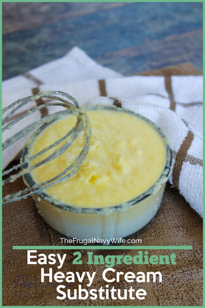Stop buying heavy whipping cream and make this Heavy Cream Substitute at home. This saves so much from going to waste as well. #frugalnavywife #baking #heavycreamsubstitute #fromscratch #frugalliving | Baking Tips | Baking Hacks | Heavy Cream Substitute | Scratch Baking | Frugal Living Tips | 2 ingredient recipes