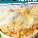 Made with five ingredients you probably already have in your fridge this easy buffalo chicken dip is great for potlucks and game night! #frugalnavywife #diprecipe #buffalochickendip #appetizer #easyrecipe | Dip Recipes | Appetizer Recipes | Chicken Recipes | Buffalo Chicken Recipes | Easy Snacks | Buffalo Chicken Dip Recipe |