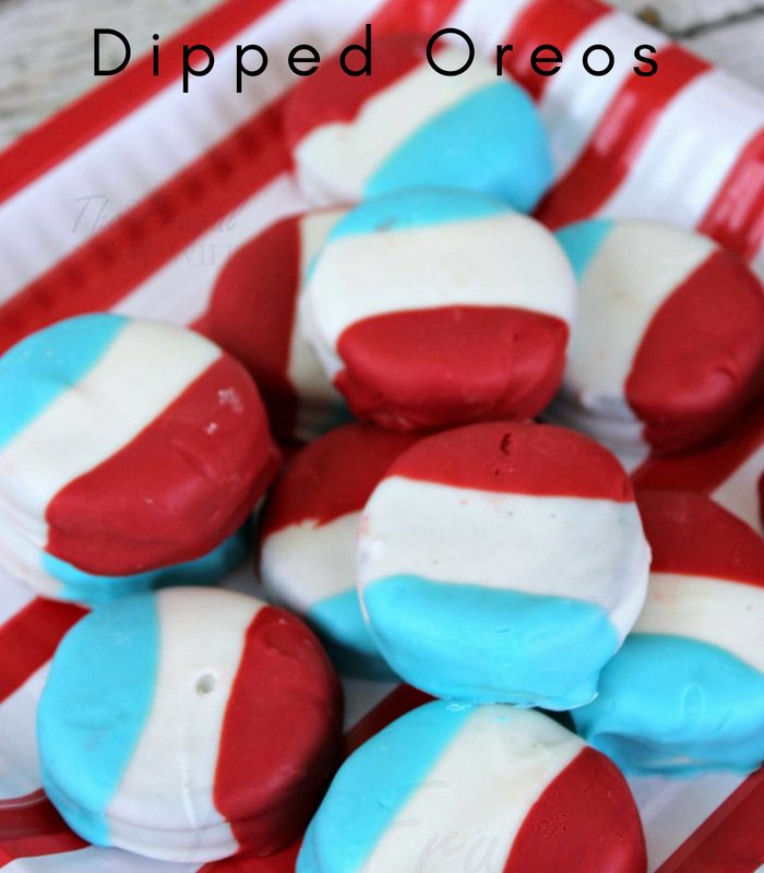 Red White & Blue Chocolate Dipped Oreos
