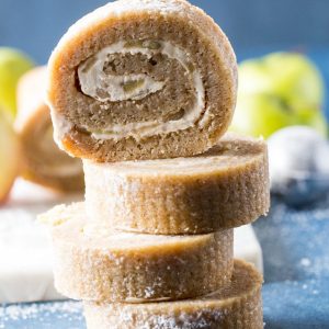 This Apple Cake Roll recipe is a fall crowd pleaser. Its the perfect apple dessert recipe for your holiday parties and easy to make. #applerecipe #applecake #desserts #frugalnavuwife | Apple Desserts | Fall Recipes | Apple Cake Recipes | Apple Roll Recipes | Apple Recipes