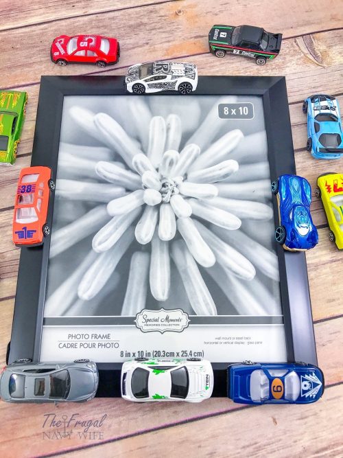 Upcycled Hot Wheels Cars Picture Frame Idea