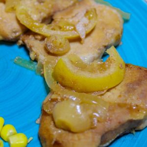 This easy slow cooked pork chops recipe is only 5 ingredients and it's super easy. Dump and go crockpot recipes are a family favorite. #crockpot #dinner #dumprecipe #frugalnavywife | Crockpot Recipe | Pork Chop Recipe | Dinner Recipe | Dump Recipe | Slow Cooker Recipe