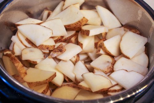 SLiced potatoes in Instant Pot