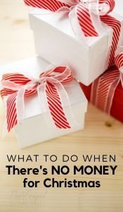 If you are facing a Christmas where there is no money for Christmas gifts, try not to stress too much. These things to do will give you a good start at fixing your gifting problem. #frugalnavywife #christmas #frugalchristmas #giftgiving #money | Frugal Christmas | Christmas Gifts | Budgeting | Gift Giving