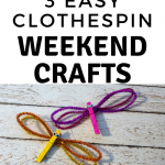 I LOVE these easy weekend clothespin crafts. They keep my kids busy and we get some super cute things to play with, out them! #FrugalNavyWife #WeekendCrafts #KidsCrafts #clothespincrafts #kidsdiy | Kids Activity | Clothespin Crafts | Easy Weekend Crafts | Kids Craft Ideas | Minions Crafts | Butterfly Crafts | Dragonfly Crafts