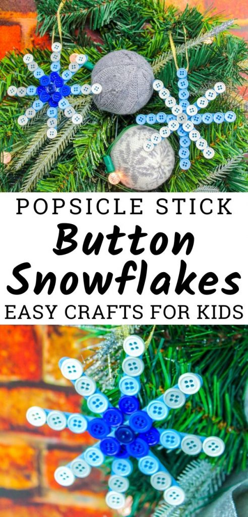 Easy DIY Button Snowflake - Popsicle Stick Snowflake Craft | The Frugal ...