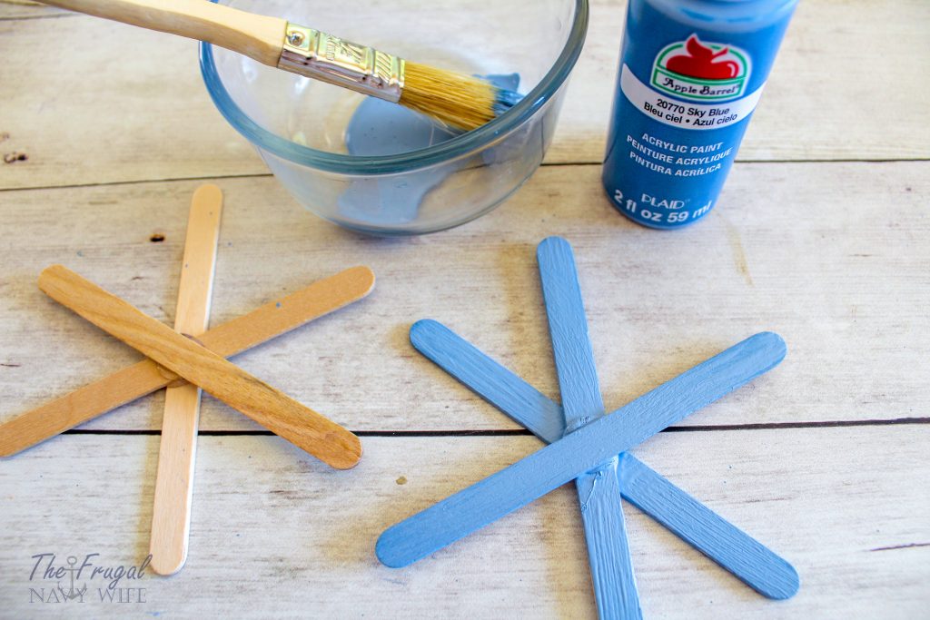 DIY Popsicle Stick Snowflake Craft - Sequin