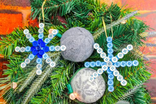 Easy DIY Button Snowflake - Popsicle Stick Snowflake Craft