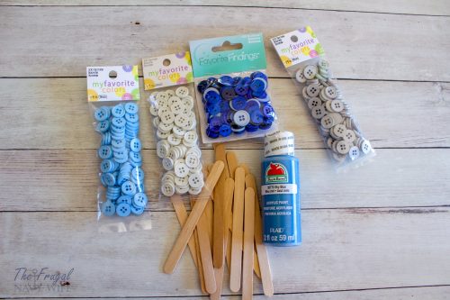 Easy DIY Button Snowflake - Popsicle Stick Snowflake Craft Items Needed