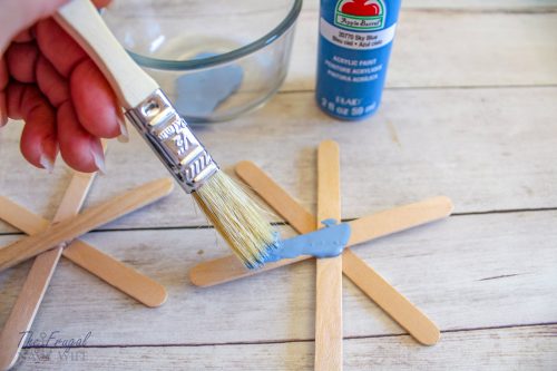 Easy DIY Button Snowflake - Popsicle Stick Snowflake Craft Paint